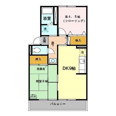 プラムワン(3DK/2階)の間取り写真