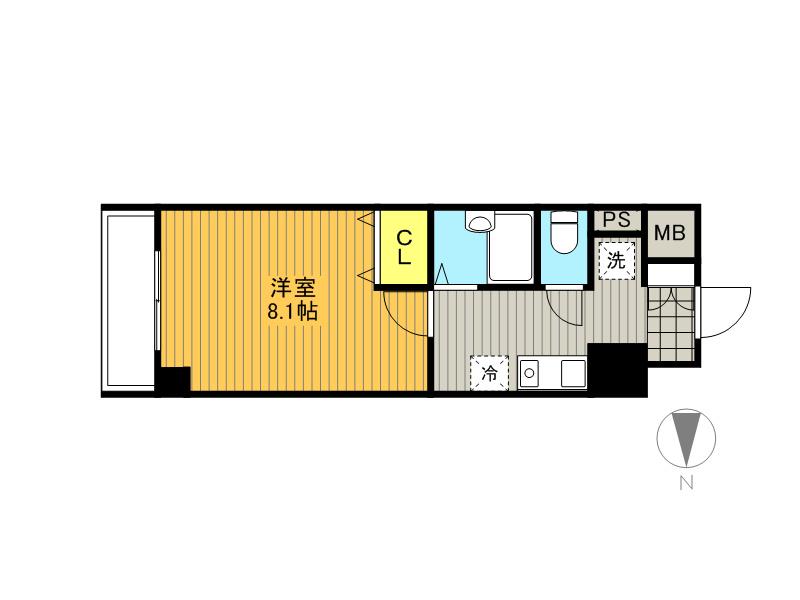 タック高砂(1K/5階)の間取り写真
