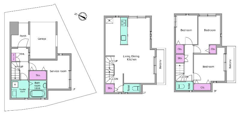 京浜東北・根岸線 南浦和駅 徒歩13分 3階建 築1年(3SLDK)の間取り写真