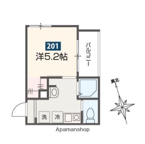 MELDIA南浦和Ⅳ(1K/2階)の間取り写真