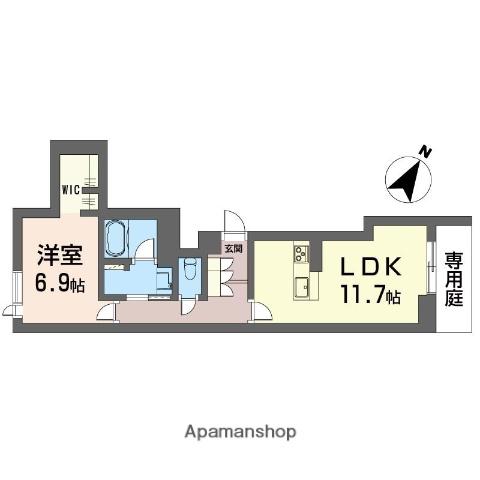 KAHUNA LEA Ⅱ(1LDK/1階)の間取り写真