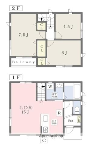 武蔵野線 東浦和駅 徒歩31分 2階建 築1年(3LDK)の間取り写真
