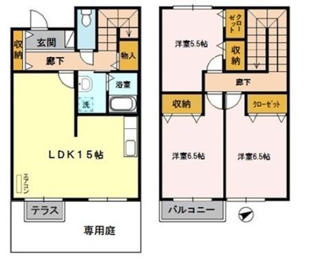 セピアコート　Ａ(3LDK)の間取り写真