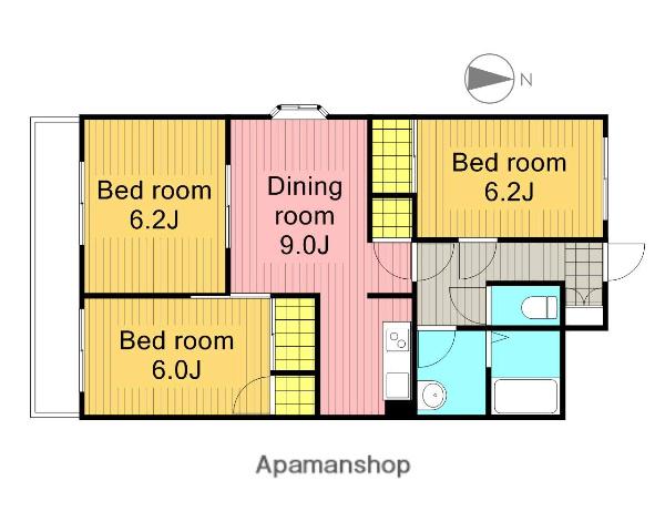 ジュネス アルプ(3DK/3階)の間取り写真
