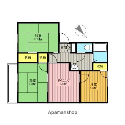 プランドール内山(3DK/2階)の間取り写真