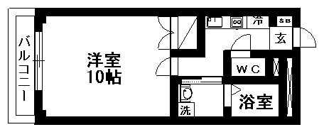 アンプルールフェールSURIE(1K/2階)の間取り写真