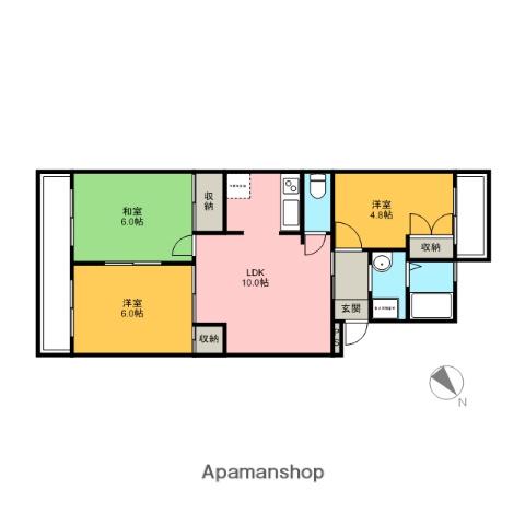プルミエールD(3LDK/1階)の間取り写真