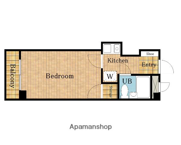 サニーサイド武蔵浦和(1K/2階)の間取り写真