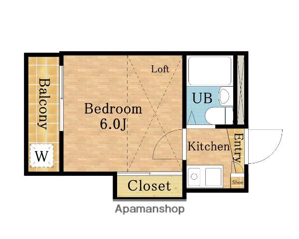 アイリス西浦和(1K/2階)の間取り写真