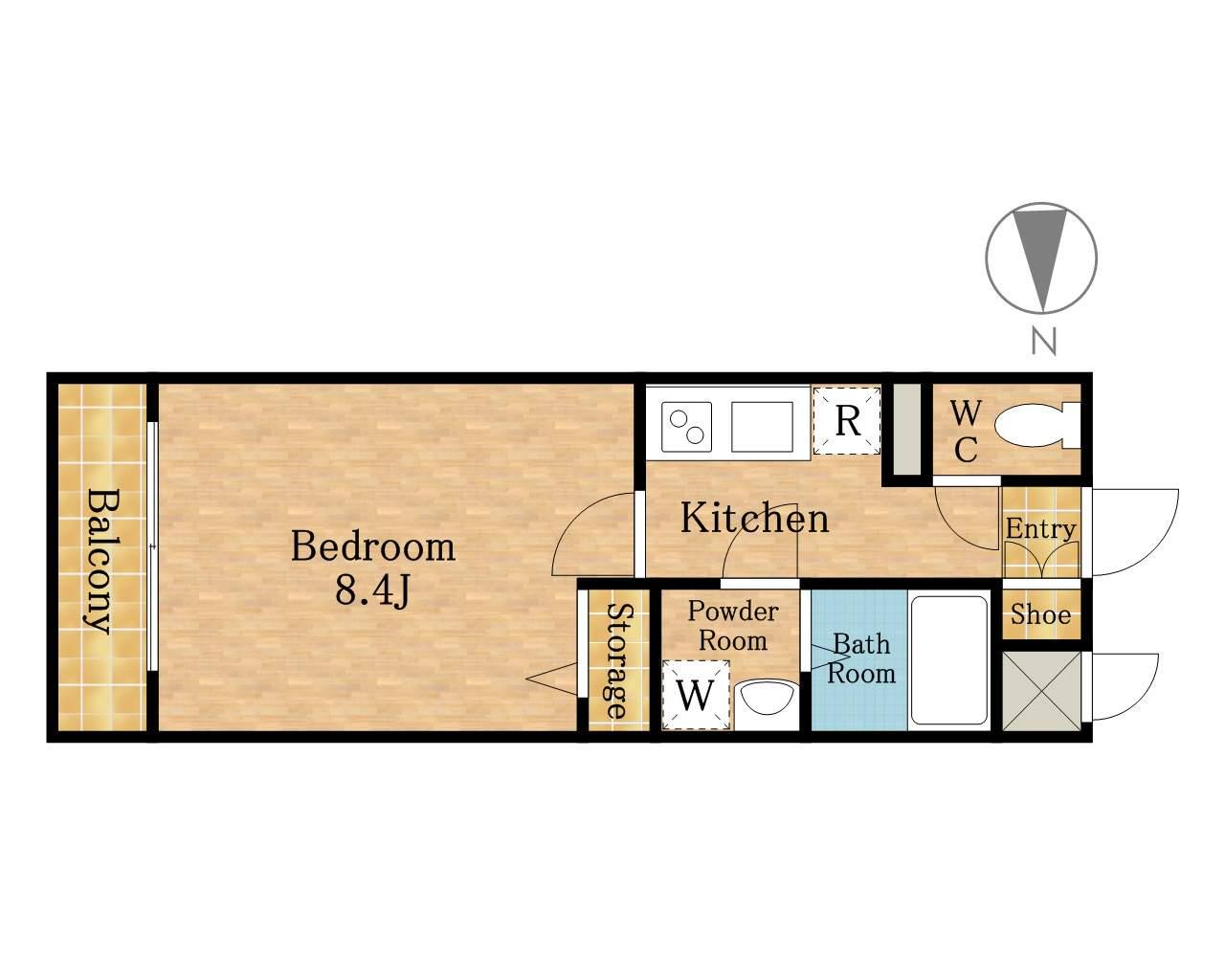 グラート コート(1K/1階)の間取り写真