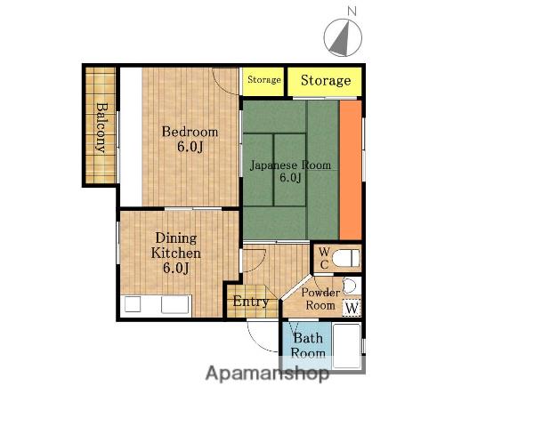 パークハウス(2DK/2階)の間取り写真