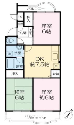 ボン クレール(3DK/1階)の間取り写真