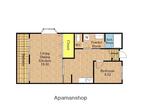 ヤマダマンション(1LDK/3階)の間取り写真