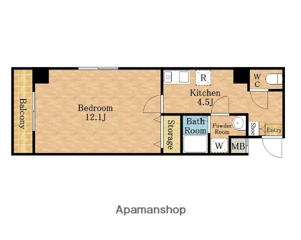 グランテージ・A西浦和(1K/2階)の間取り写真