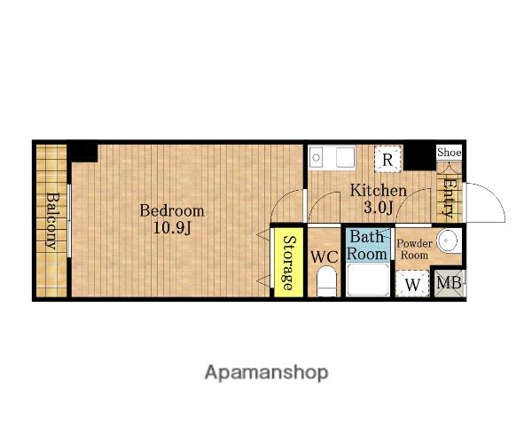 グランテージ・A西浦和(1K/1階)の間取り写真