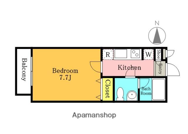 ピーチ戸田公園(1K/2階)の間取り写真