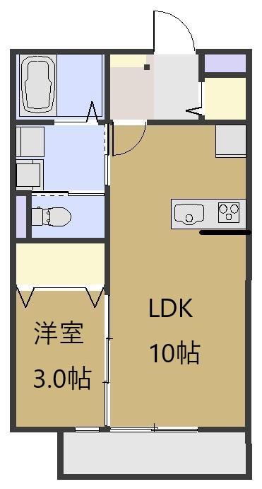 ソレイユ・シャルマン(1LDK/1階)の間取り写真