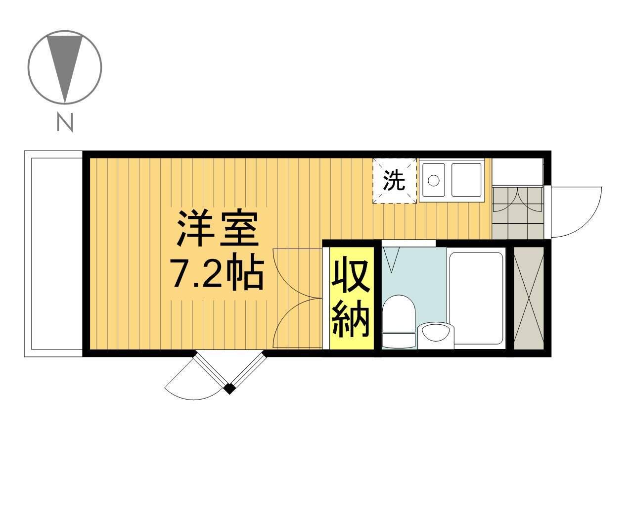 メゾン・ラ・メール(ワンルーム/2階)の間取り写真