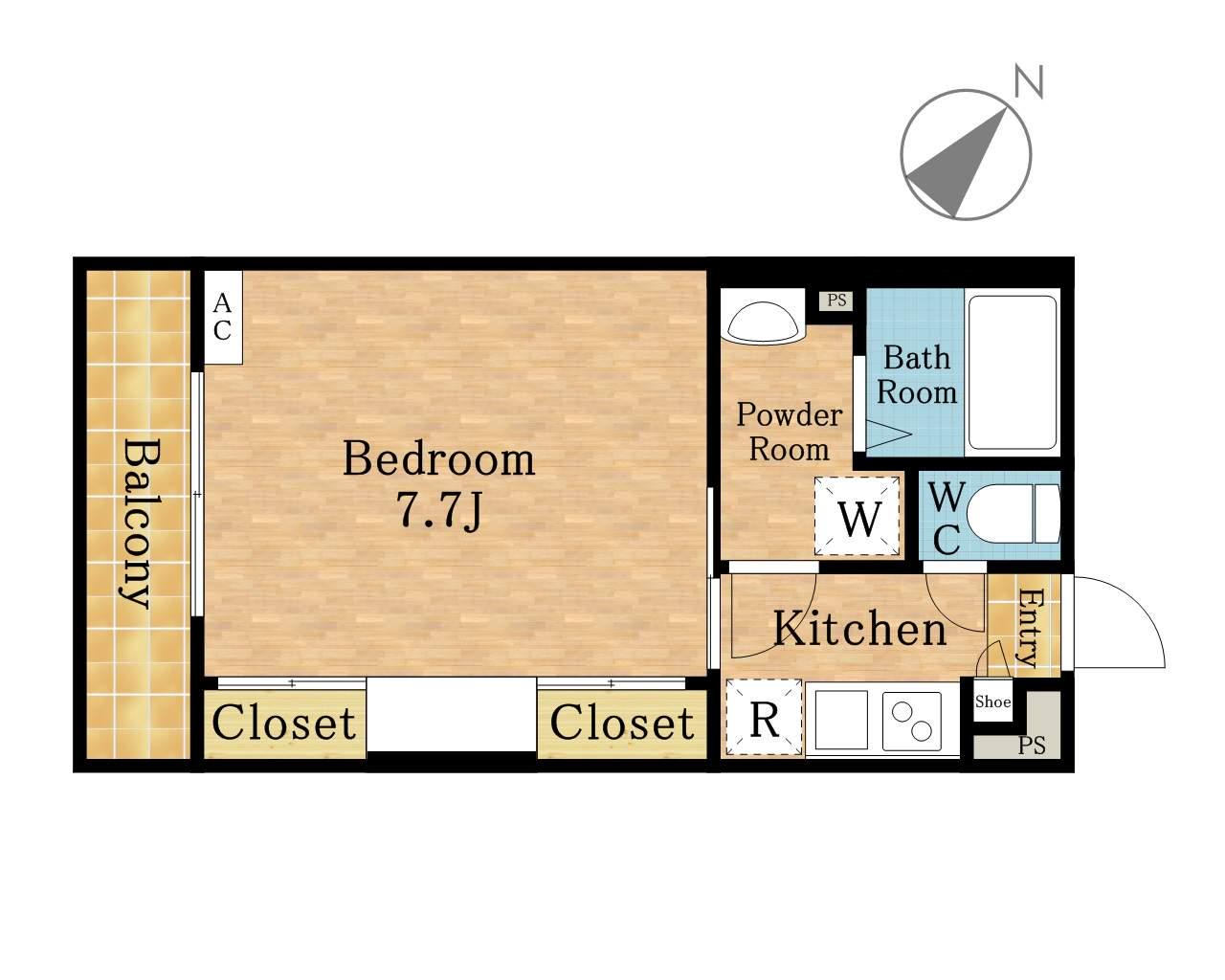 リブリ・八番館(1K/3階)の間取り写真