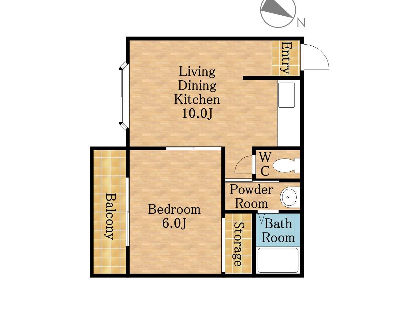 BRILLIANT辻(1LDK/2階)の間取り写真