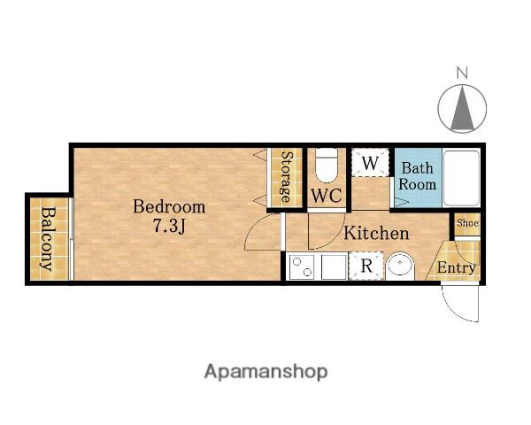 キャメル和光B(1K/2階)の間取り写真