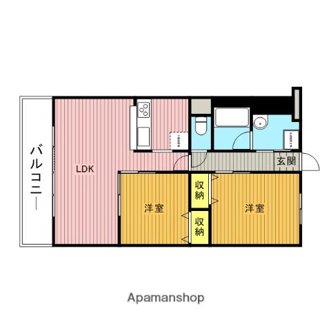 ロイヤルメドゥ北戸田(2LDK/6階)の間取り写真