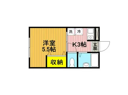 スカイコート武蔵浦和(1K/2階)の間取り写真