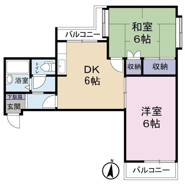 エーデルハイム戸田(2DK/1階)の間取り写真
