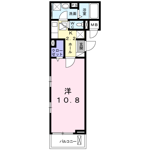 パティオ(1K/1階)の間取り写真