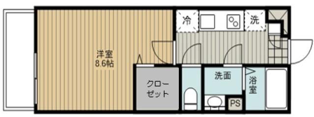 ステラ武蔵浦和(1K/1階)の間取り写真