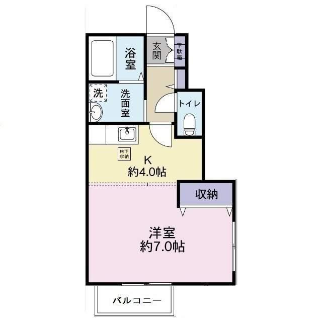 DUETF.K(1K/1階)の間取り写真