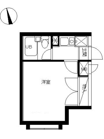 スカイコート戸田公園第4(ワンルーム/1階)の間取り写真