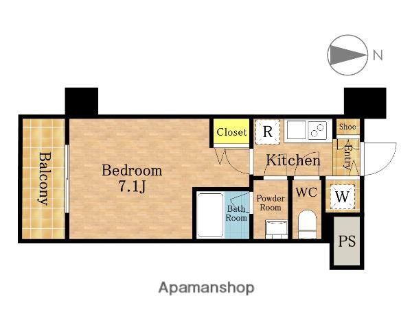 ラグゼナ戸田公園1(1K/8階)の間取り写真