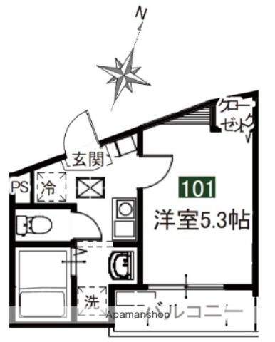 MELDIA桜区田島3丁目NO.2(1K/1階)の間取り写真