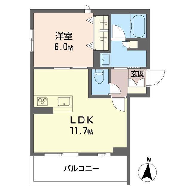 ソアーヴェ(1LDK/3階)の間取り写真