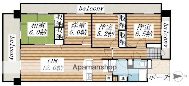 レーベンハイム戸田公園スペイシャス(4LDK/5階)の間取り写真