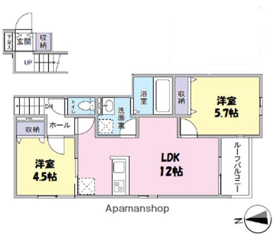 リッチグレイス(2LDK/2階)の間取り写真