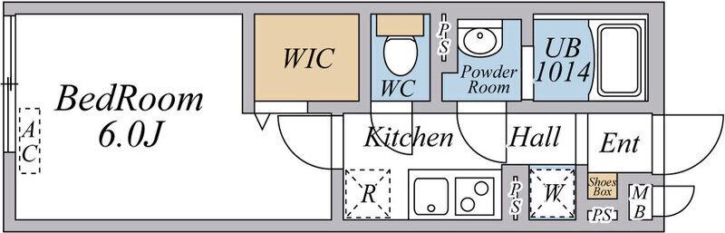 リブリ・西浦和(1K/1階)の間取り写真