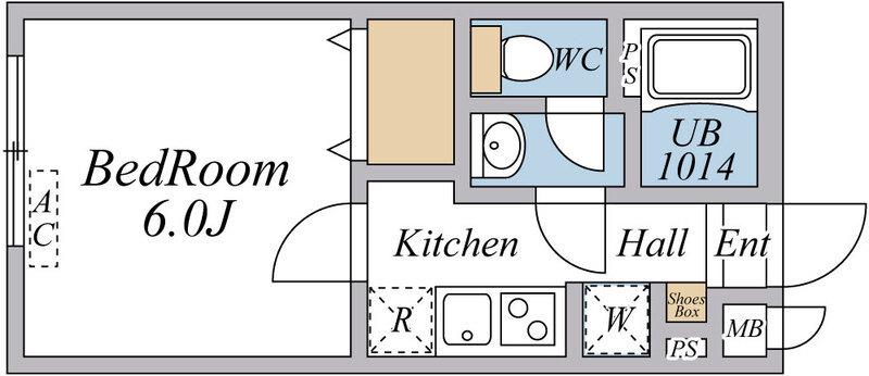 リブリ・西浦和(1K/1階)の間取り写真