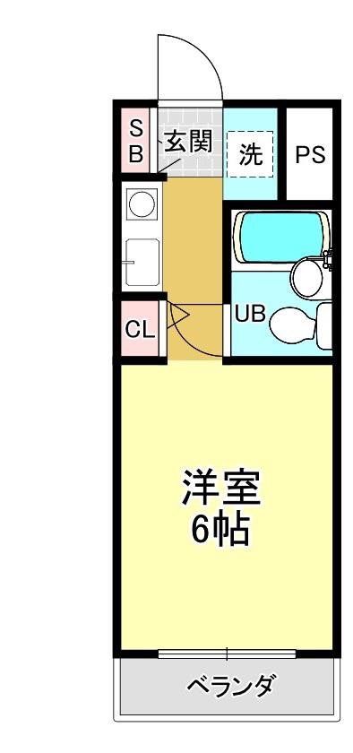 ロイヤルコート1(ワンルーム/2階)の間取り写真