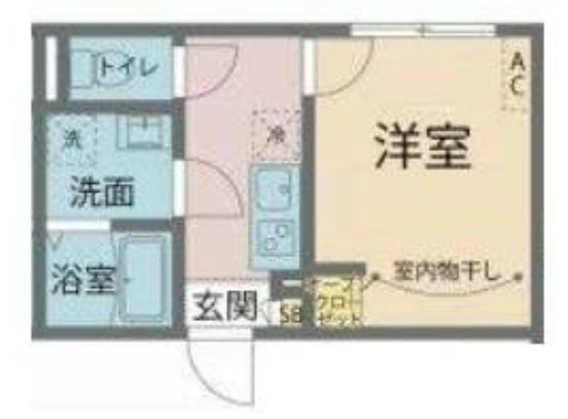 カインドネス武蔵浦和Ⅱ(1K/1階)の間取り写真