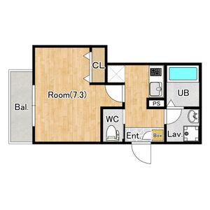 ジーメゾン浦和松本(1K/1階)の間取り写真
