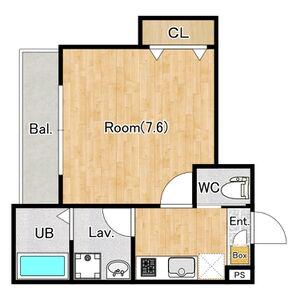 ジーメゾン浦和松本(1K/3階)の間取り写真