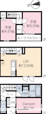 ベルリード(3LDK/3階)の間取り写真