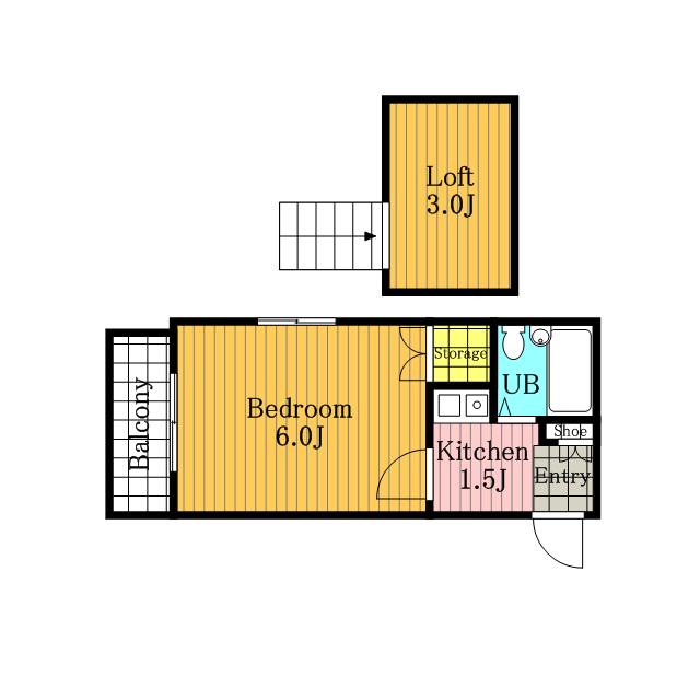 デグネス浦和(1K/1階)の間取り写真