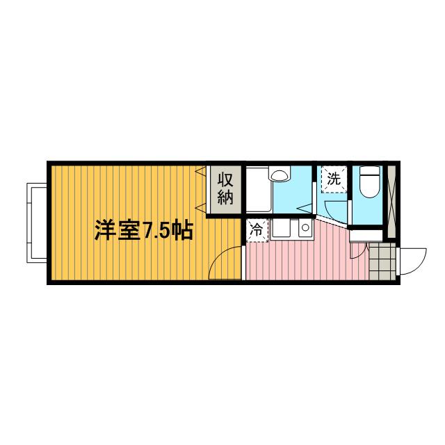 アムール HAGIWARA(1K/2階)の間取り写真