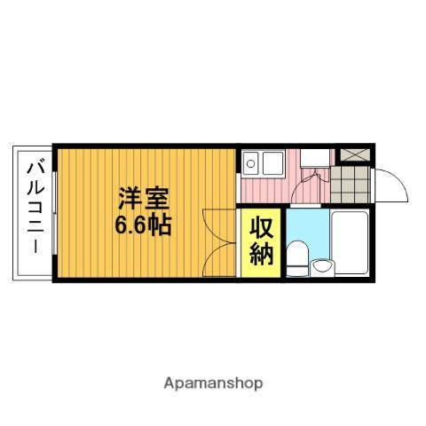 ワコーレ武蔵浦和(1K/3階)の間取り写真