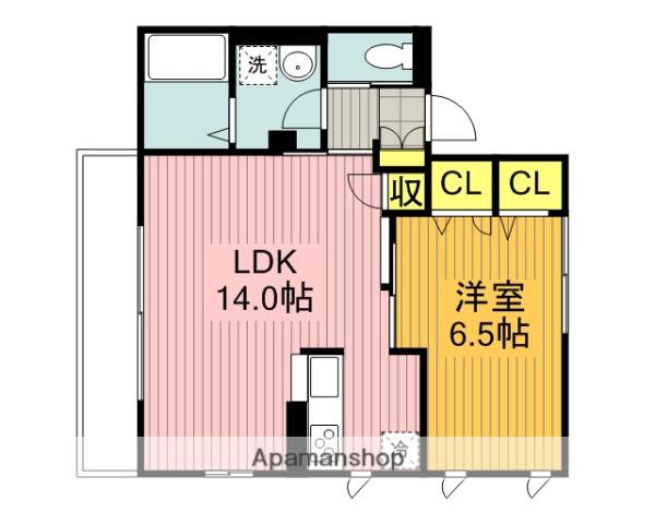 ブラン・ドミール(1LDK/2階)の間取り写真