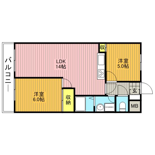 フィオレッタ武蔵野 4階階 間取り