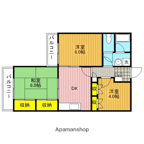 秋本マンション(3DK/1階)の間取り写真
